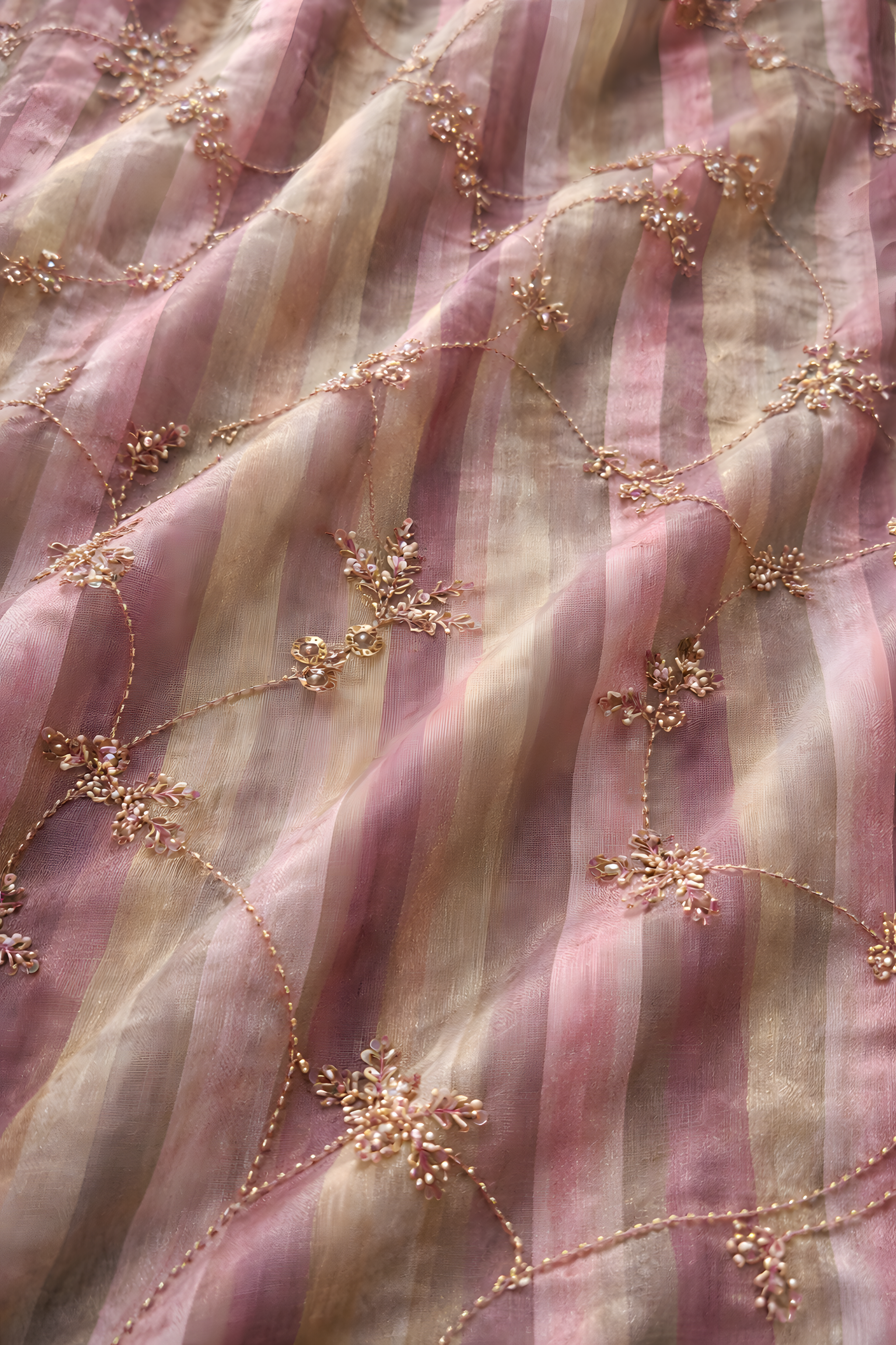 Dusty Mauve Tissue Saree with Embroidered Border Suruchi Sarees
