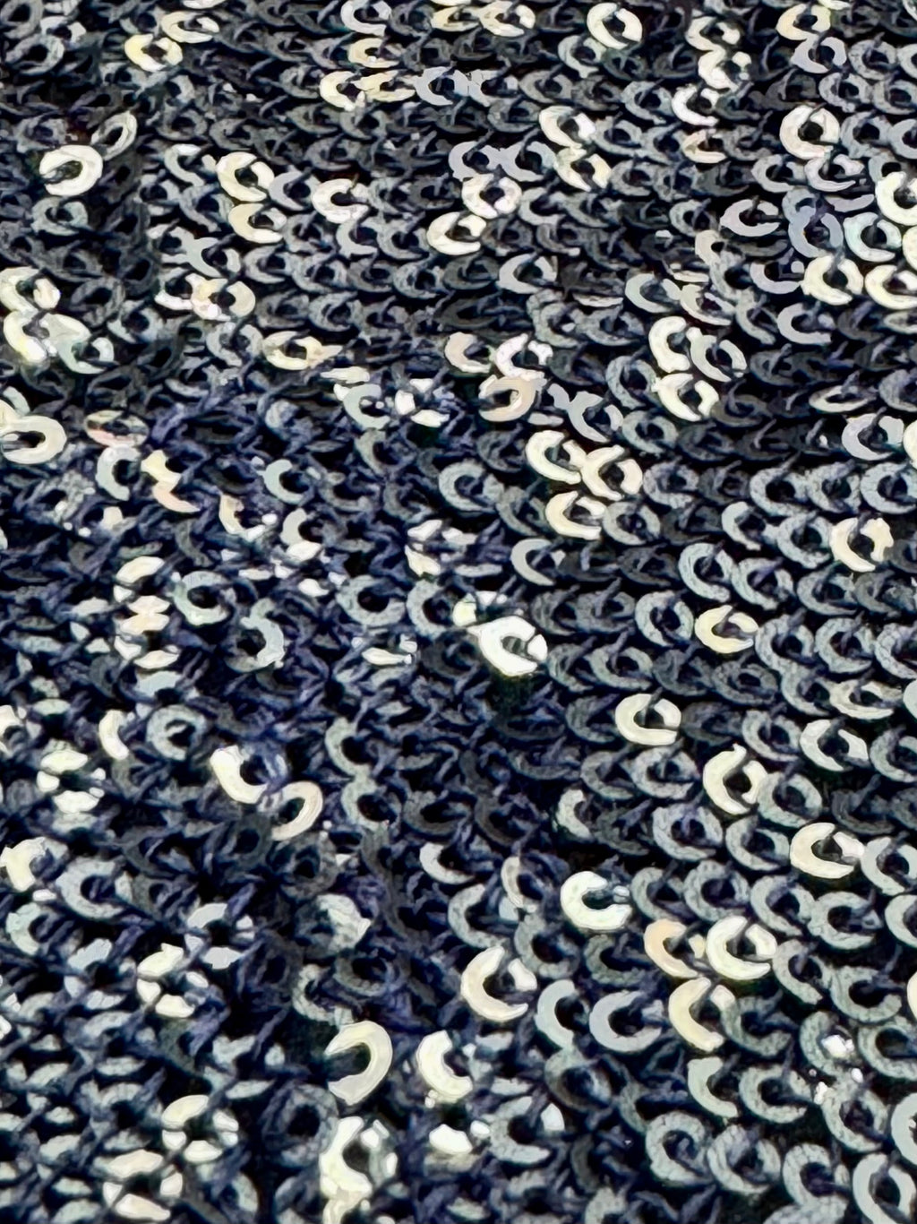 Close-up of blue and white patterned fabric