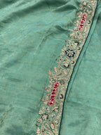 Sea Green Viscose Saree with Self Jacquard Suruchi Sarees