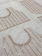 Ivory Net Saree with All Over Sequin Cutdana Work Suruchi Sarees