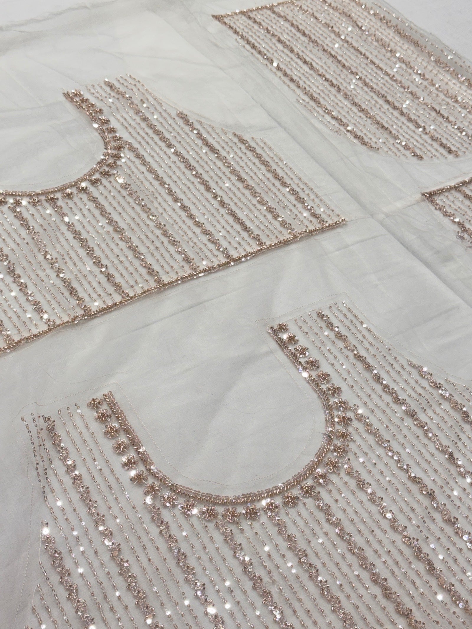 Ivory Net Saree with All Over Sequin Cutdana Work Suruchi Sarees