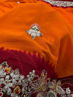 Orange Bandhani Georgette Saree with Heavy Zari Embroidered Border suruchi sarees