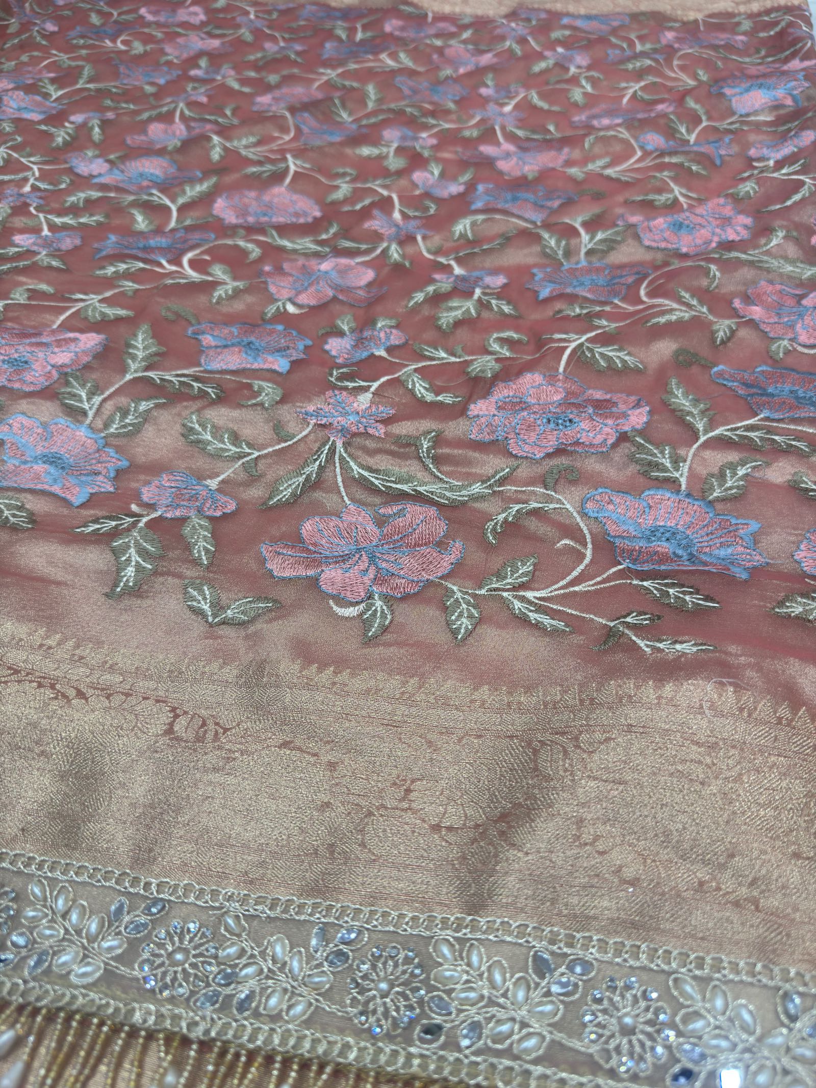Tissue saree with sabhyasachi border Suruchi Sarees