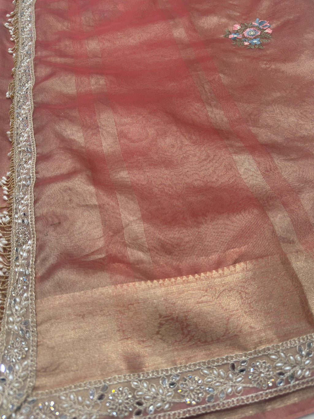 Tissue saree with sabhyasachi border Suruchi Sarees